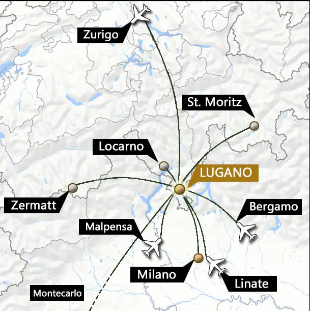 Chauffeur Service Lugano Destination Map